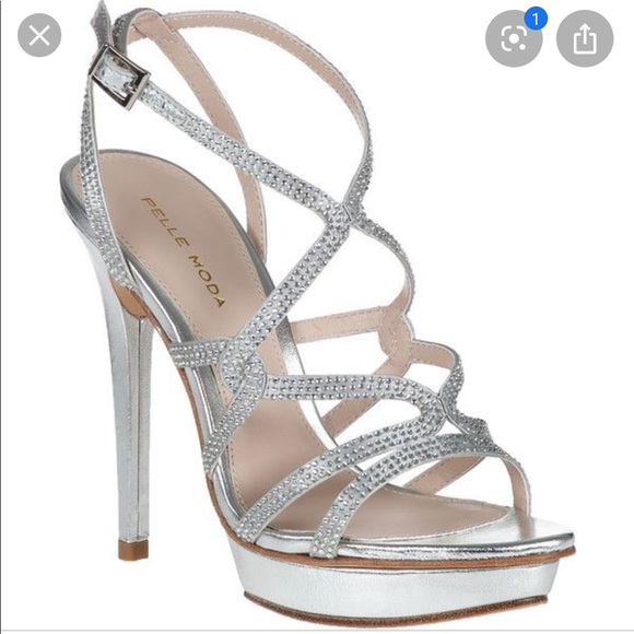 pelle moda silver heels